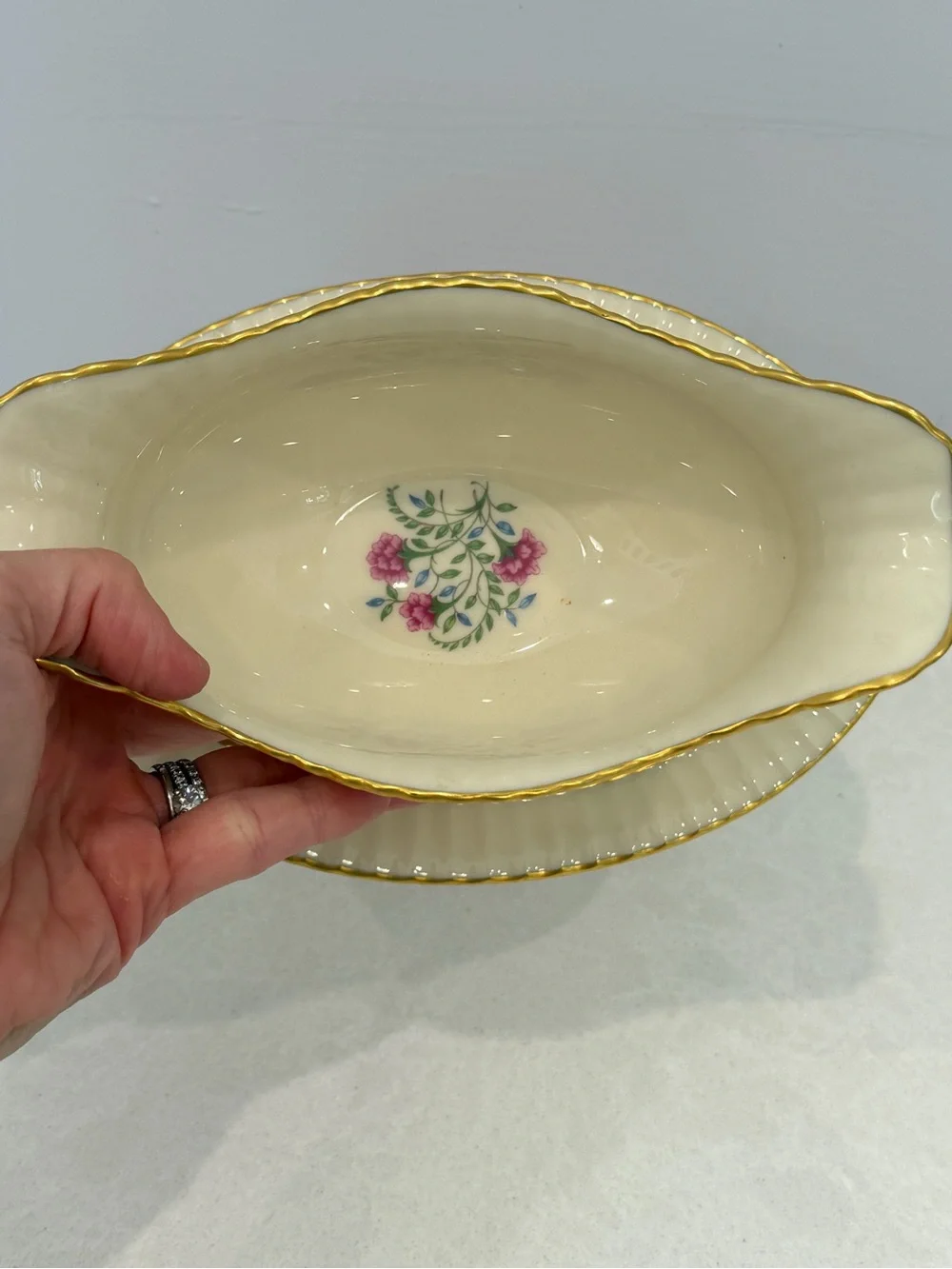 Lenox Cinderella gravy boat with underplate